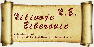 Milivoje Biberović vizit kartica